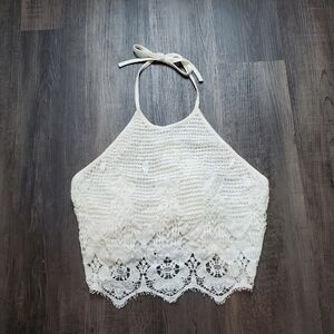 Express Backless Crochet Crop Top